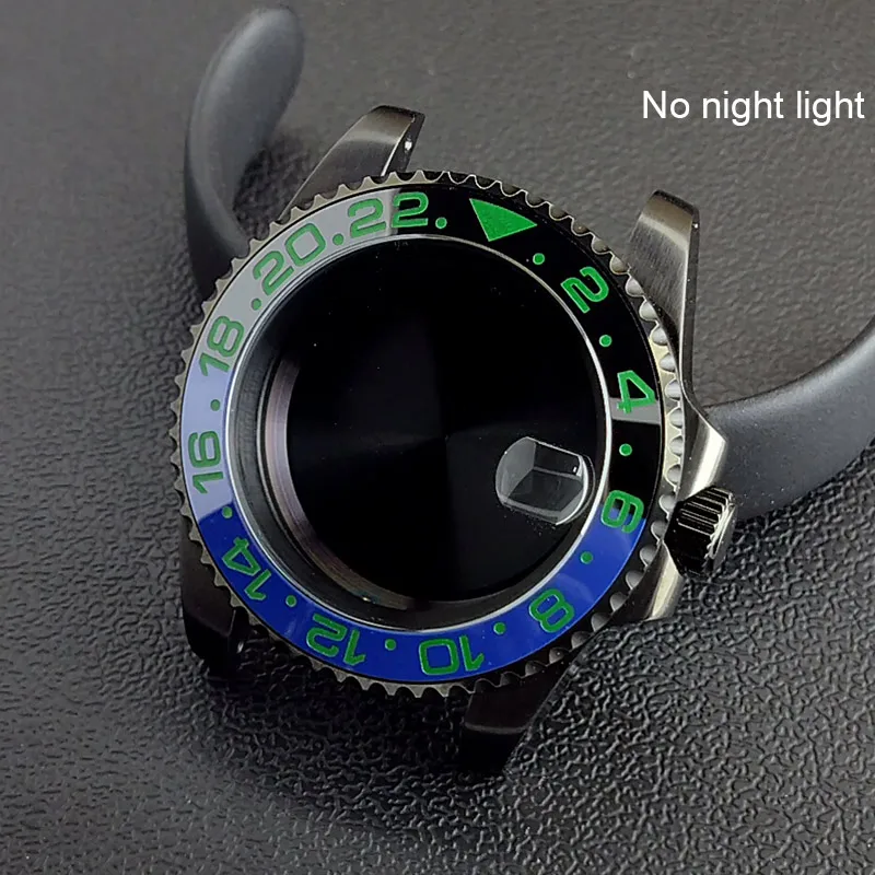 40MM Sapphire Glass GMT Bidirectional Rotation Watch Case with Accessories