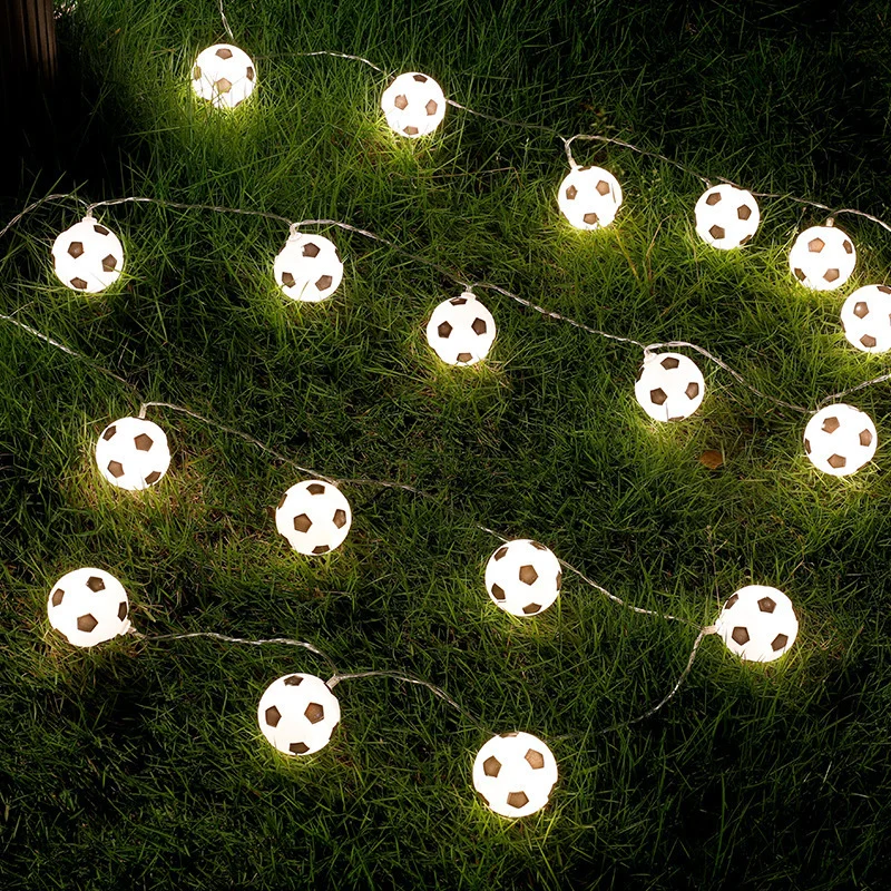 

Led Soccer String Lights Battery/USB Football String Lights Fairy Decoration Lights for Home Room Christmas Party Birthday Gift