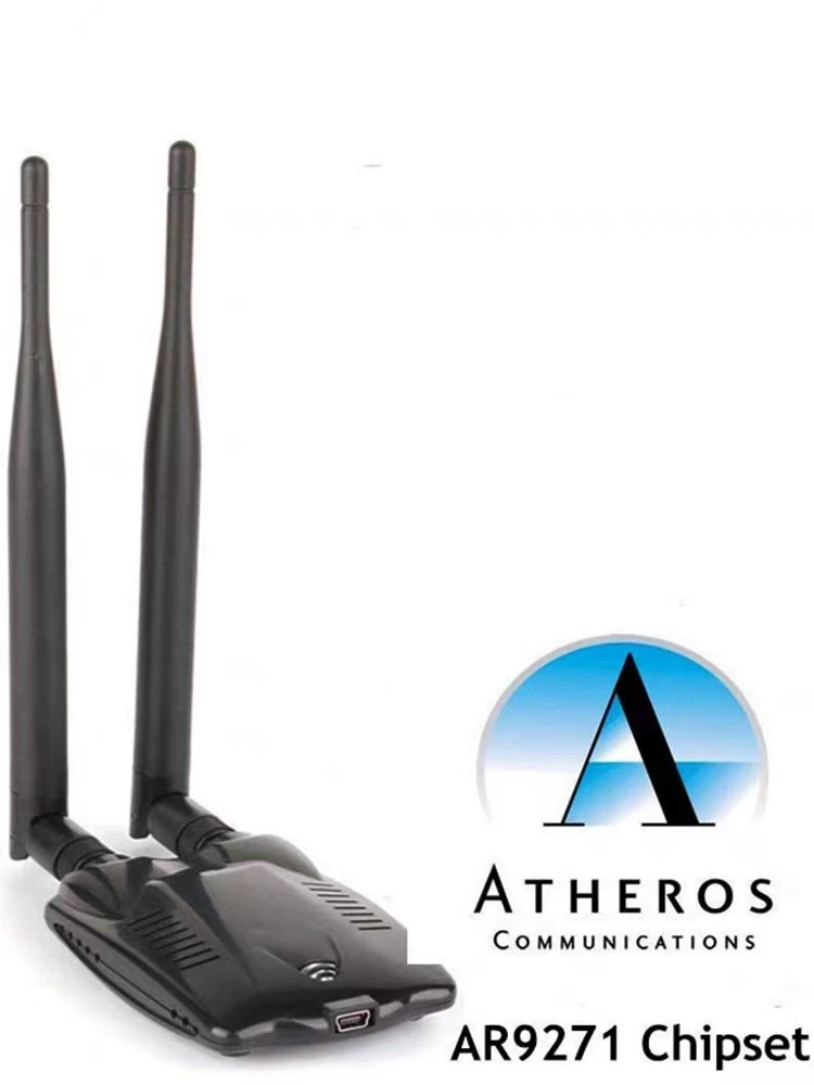 Atheros AR9271 칩셋 150Mbps 무선 USB WiFi 어댑터 Windows/8/10/Kali Linux 용 2 안테나가있는 802.11n 네트워크 카드
