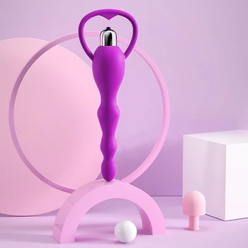 One-Touch Button Stimulate Vibrator For Women Sexy Toys Adult Products For Male Anal Beads Plug Massager Soft Silicone Sexy Toys 3