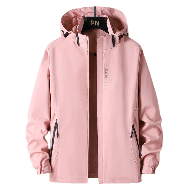 

Spring and Autumn New Large Couple Outdoor Hooded Windproof Waterproof Sports Jacket Fashion Casual Coats Top