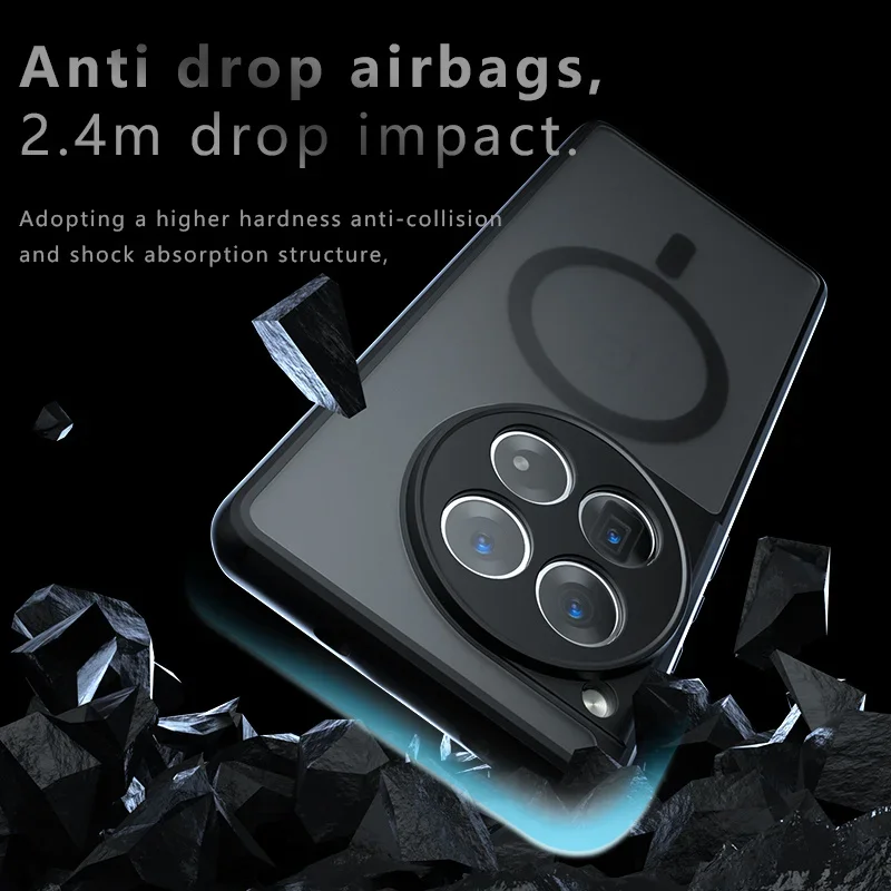 Magsafe Shockproof Acrylic Matte Magnetic Phone Case with Hard Bumper Cover