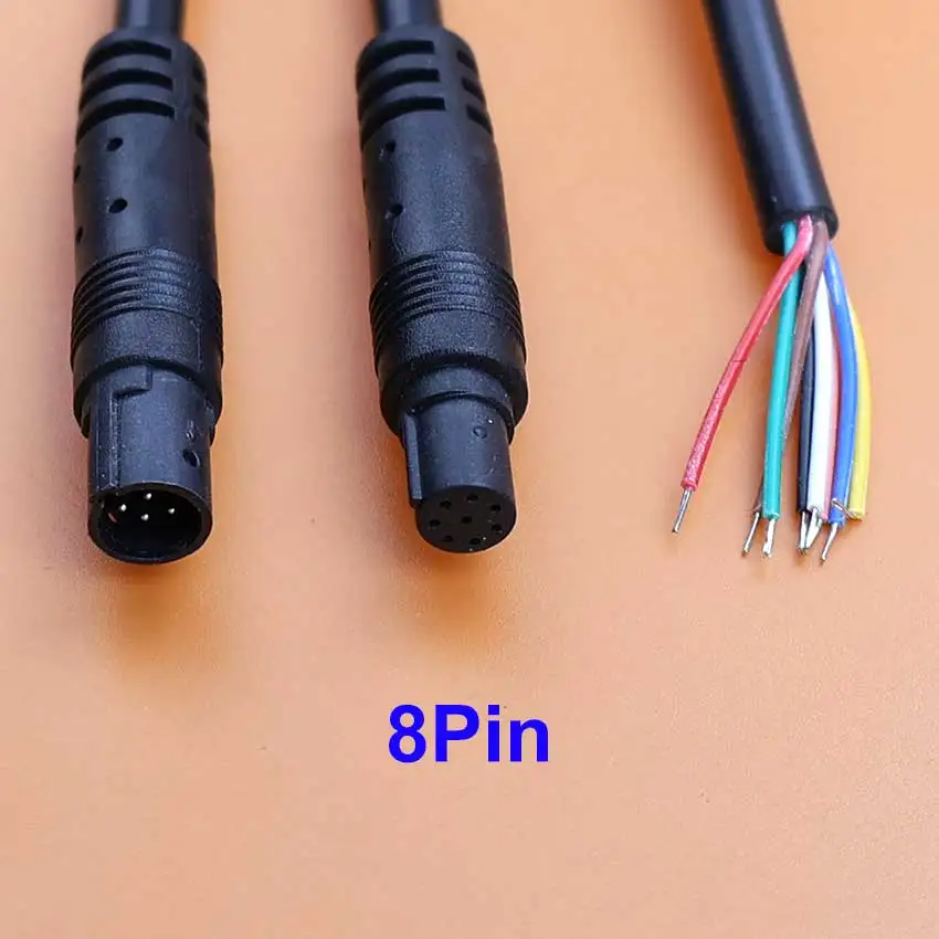 JCD 4핀 5핀 6핀 8핀 잭 차량용 DVR 후방 카메라 확장 케이블 남성 여성 플러그 DIY 전원 코드