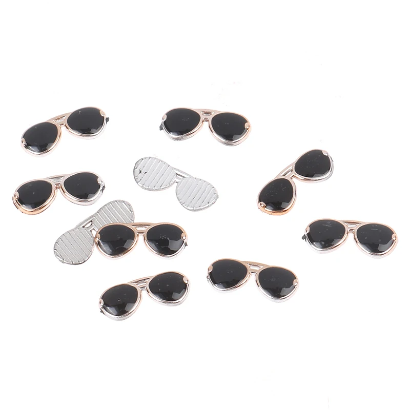 

10Pcs Mini Sunglasses Flatback Resin DIY Decor Play Toys for Dolls Accessories