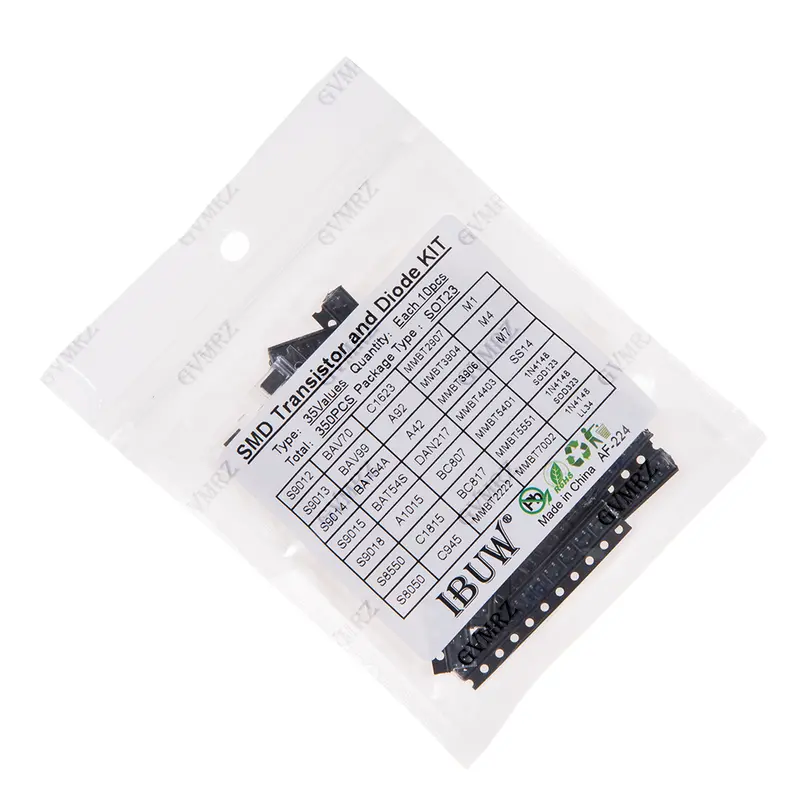 350PCS 35Values SMD Transistor and Diode Kit SOT23 (S9012/BAV70/1N4148 etc.) for Arduino DIY Electronic Circuit Project S9012 - Image 4