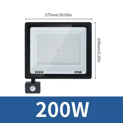 Outdoor Waterproof LED Floodlight with PIR Motion Sensor - IP66 (Neutral light)