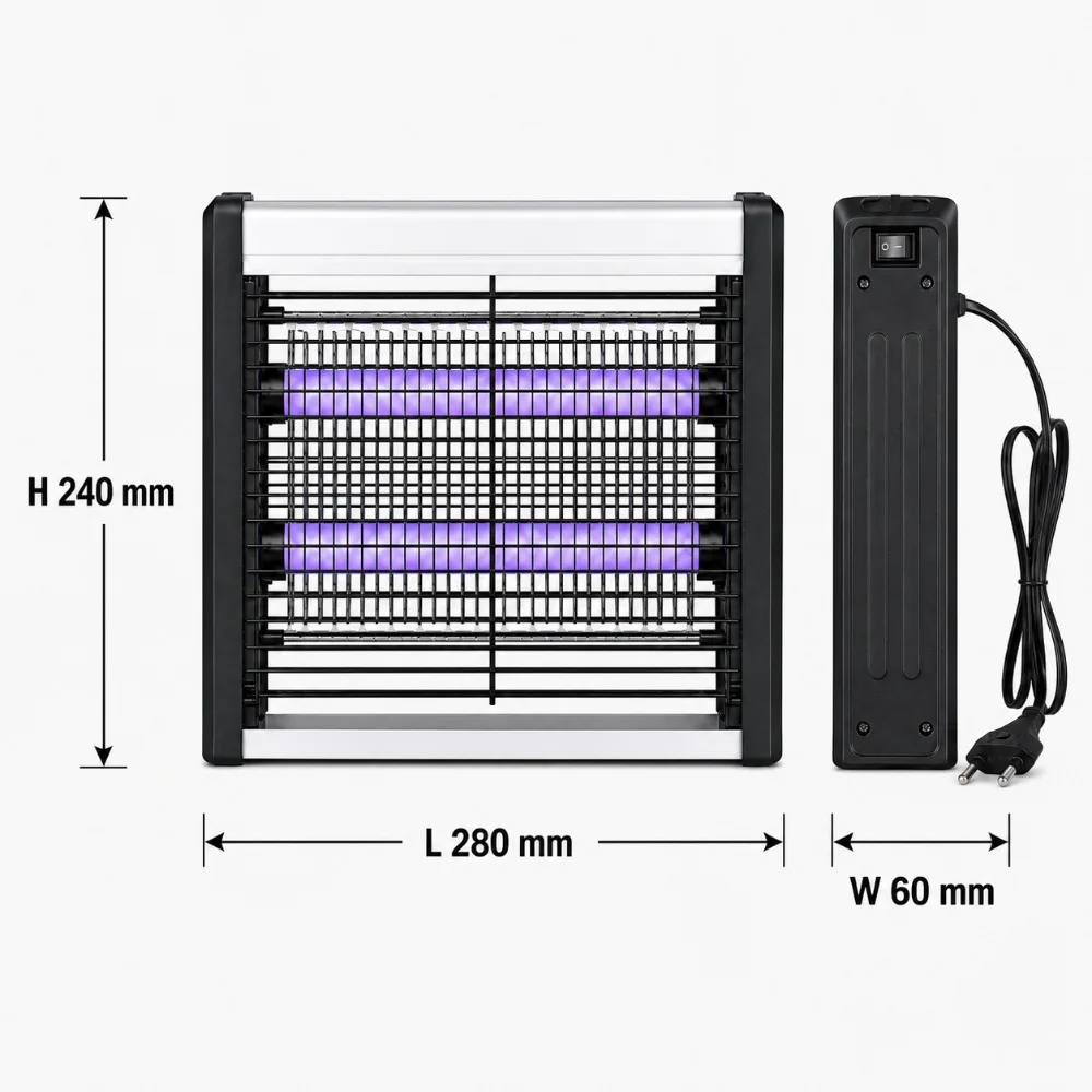 조이인레드 전기 모기 퇴치기 2 LED 튜브 UV 라이트 해충 킬러 트레이 포함 걸이형 또는 탁상용 EU/US 전압 4/8/10/15W