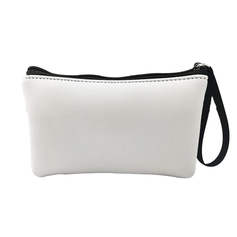 Sublimation Blank Neoprene Strap Pouch Cosmetic Makeup Bag White