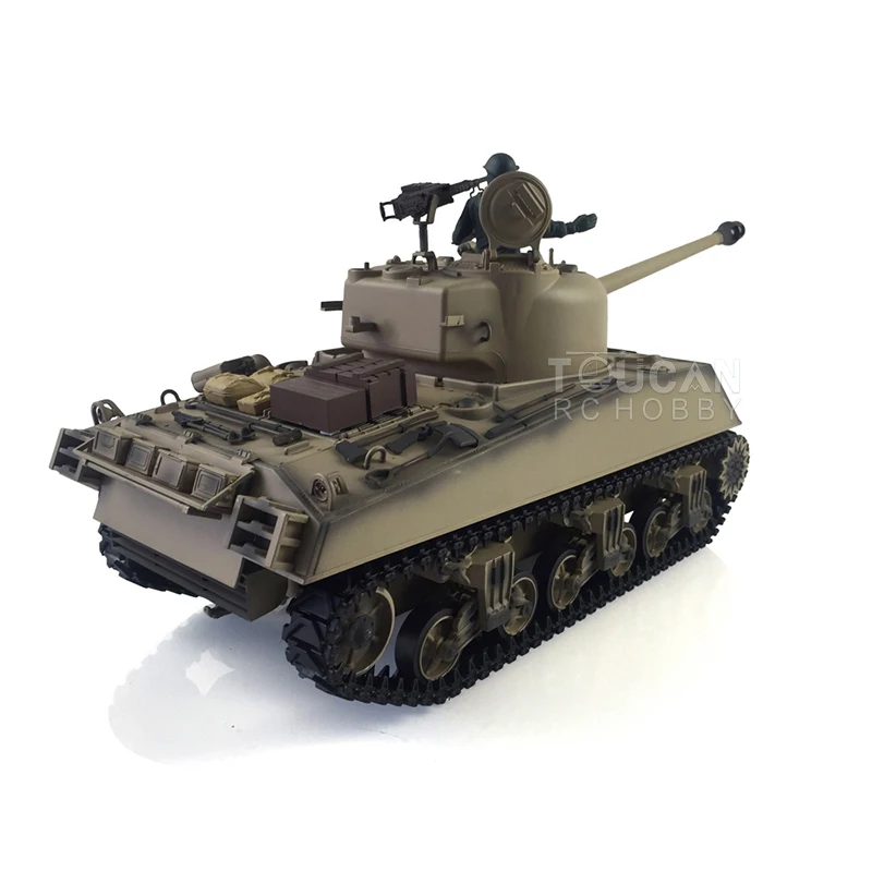 7.0 New HENG LONG 1/16 Plastic M4A3 Sherman RC Tank 3898 360° Turret Barrel Recoil TH19777-SMT4 5