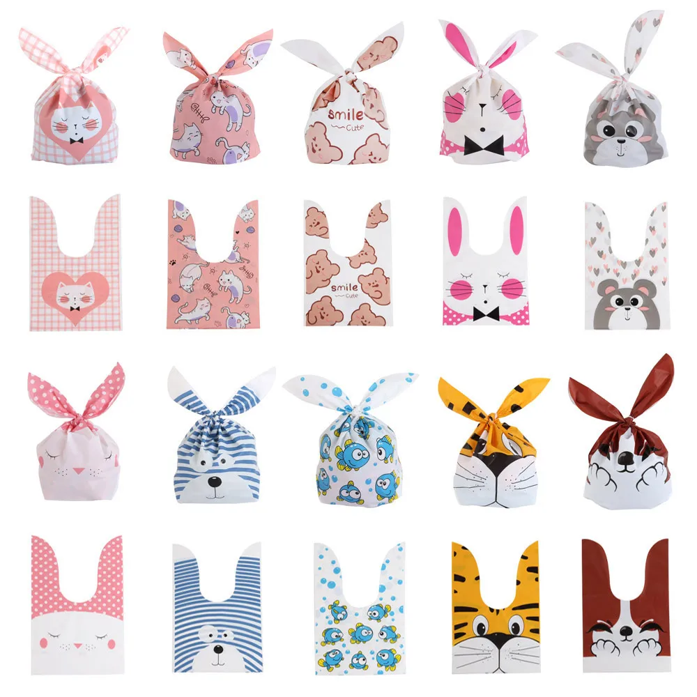 Cute Rabbit Ear Candy and Snack Bags - Bulk Pack of 10, 25, or 50 Pieces for Baking Supplies and Kids' Gifts