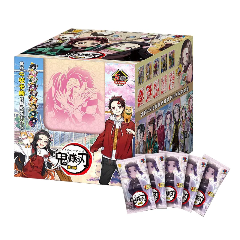New Demon Slayer Collection Card TCG Anime Booster Pack Box Kamado Nezuko Rare gioco da tavolo giocattolo regalo di compleanno per bambini