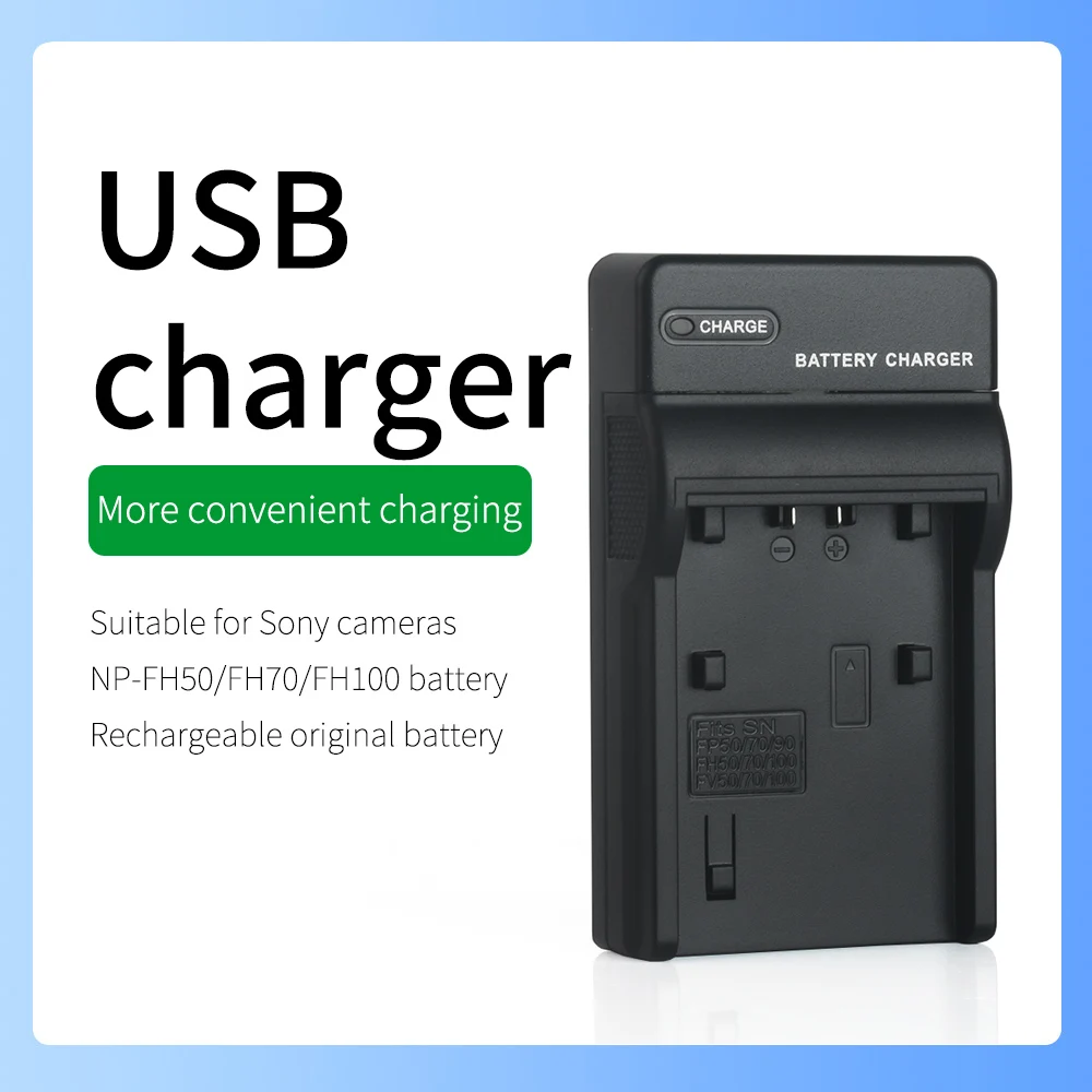 Battery charger for sony camera NP-FH30,NP-FH40,NP-FH50,NP-FH60,NP-FH70,NP-FH100 DSC-HX100 HX200 HX1 DSLR-A380 A390 A330 A290L