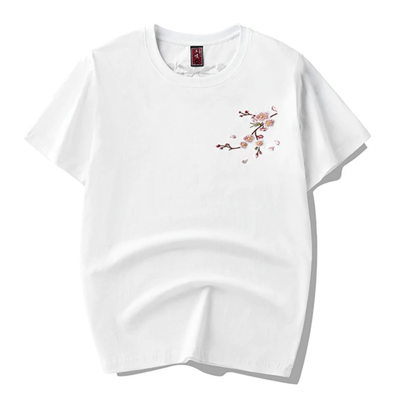 Men’S T Shirt Red Flower Blossom Short Sleeves Tshirt Crew Neck T-Shirt for  Men 