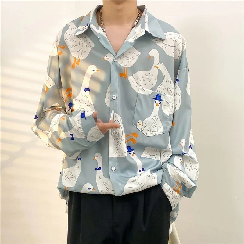 メンズ長袖シャツ,アンティーク長袖,ストリートウェア,韓国
