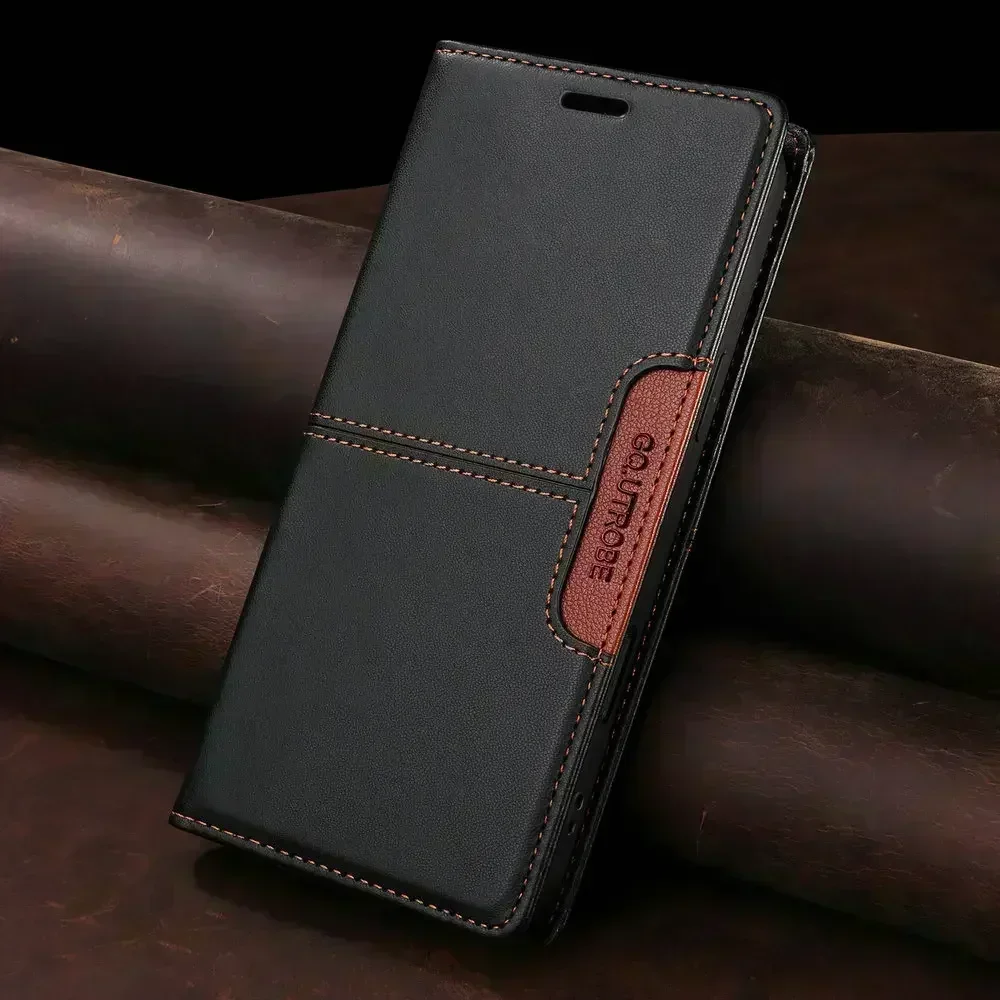 Leather Flip Case Anti-Theft Wallet Card Holder Book Cover