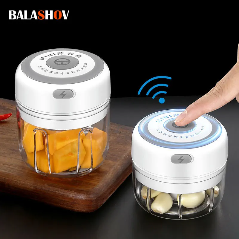 Electric Food Mixer Kitchen Garlic Chopper Meat Garlic Masher Press Vegetable Chili Chopper Press Mini Masher Machine