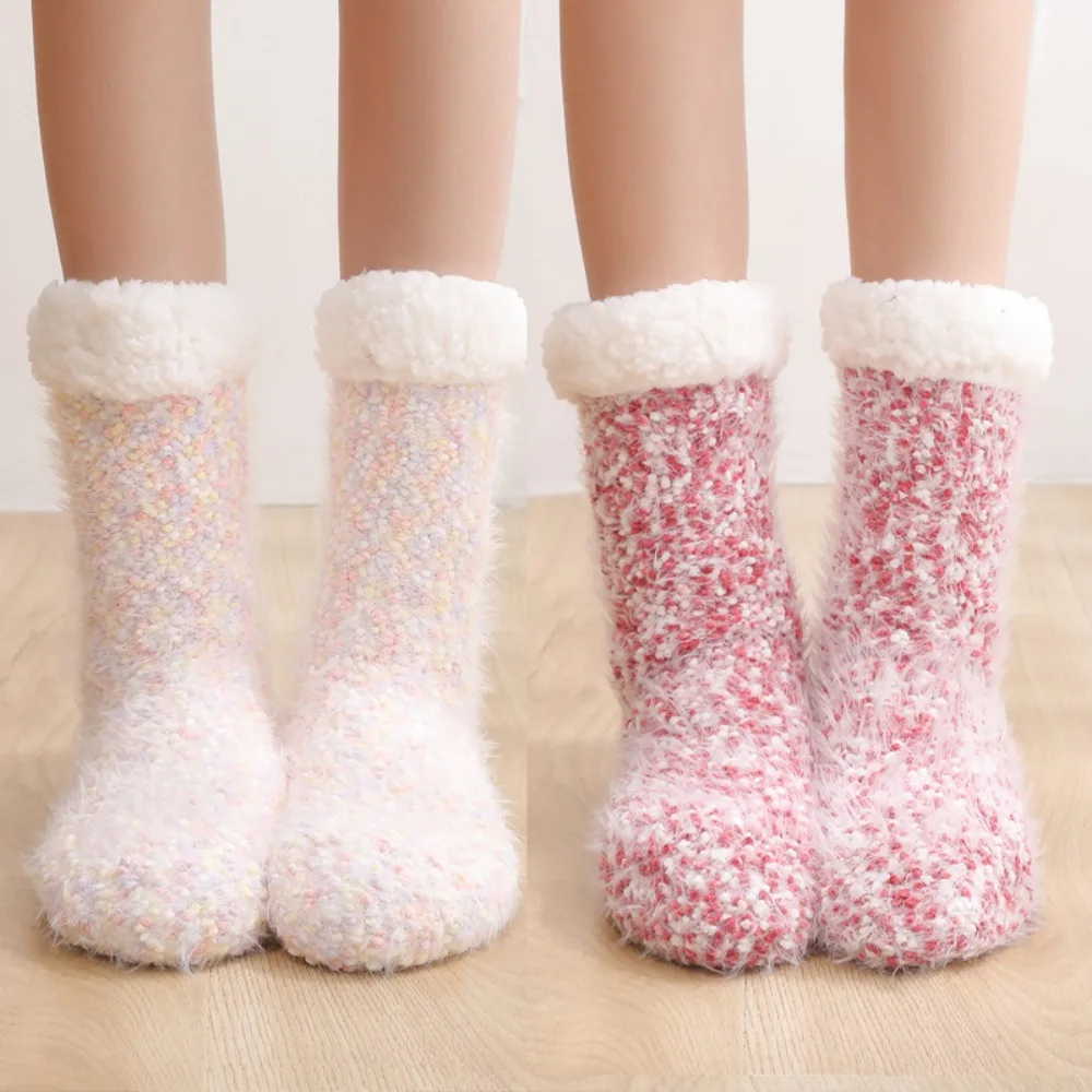 

Elastic Mink Velvet Socks Cute Against Cold Thicken Coral Velvet Socks Thermal Thicken Fleece Long Socks Girls