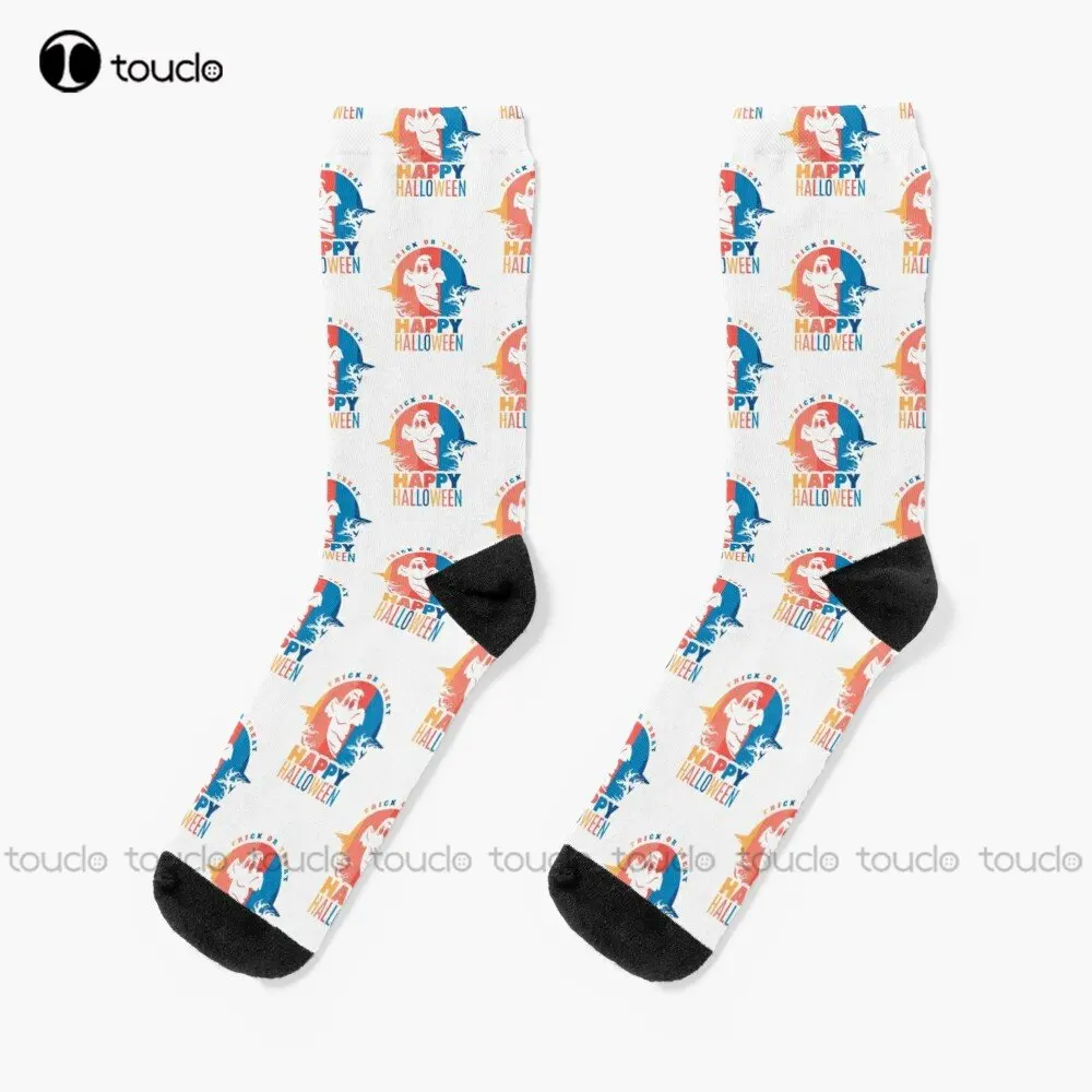 

Trick Of Treat Happy Halloween Retro Ghost Limited Edition | Perfect Gift Socks Soccer Socks Christmas Gift Colorful Cartoon