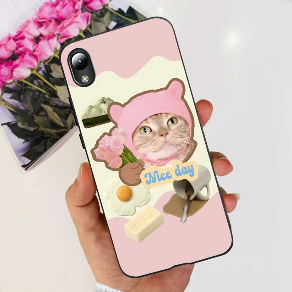 Lovely Printing Black Silicon Soft Back Cover Phone Case