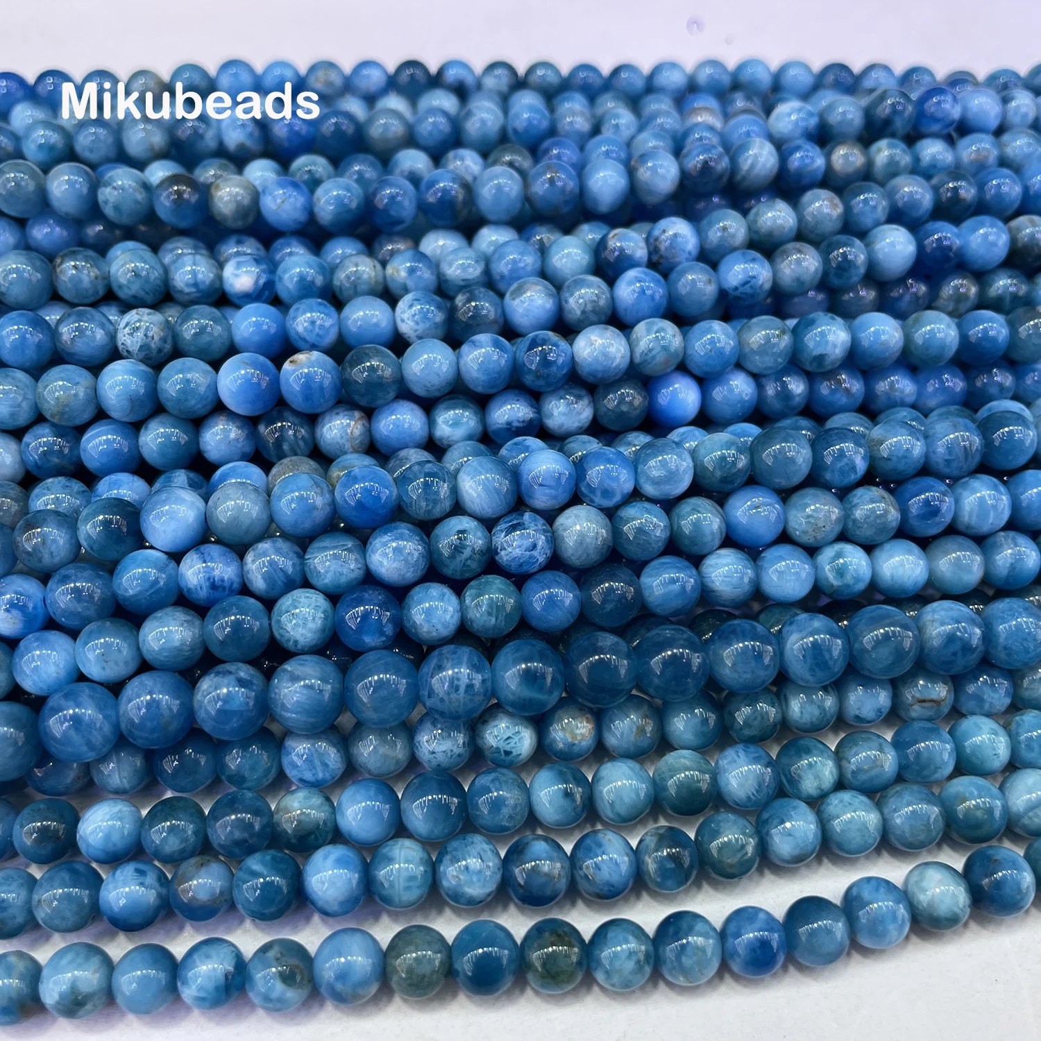 6mm Natural Apatite 69 Round Beads 1mm Hole 