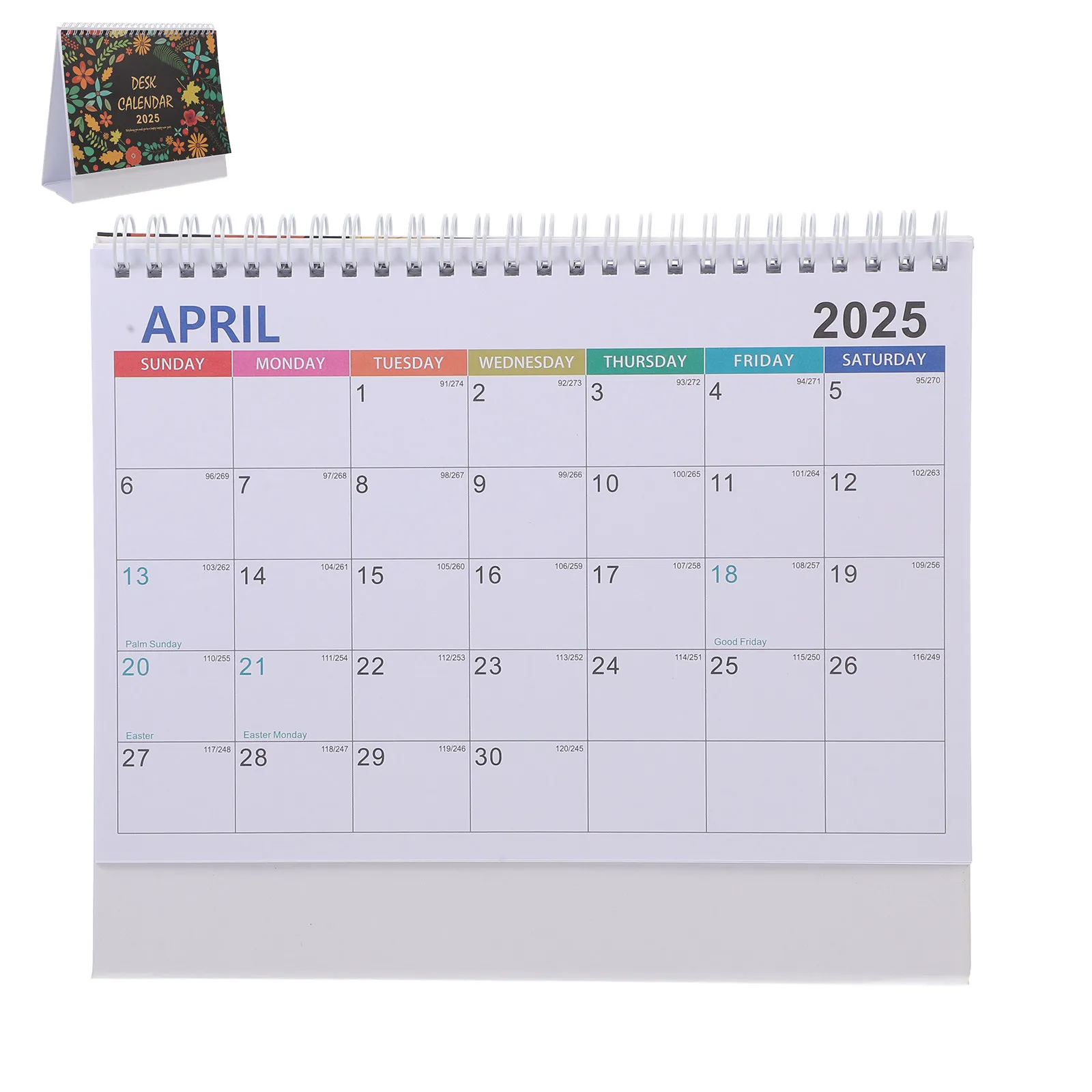 2025년 월간 데스크 캘린더, 스프링 제본, 스탠딩형, 대형 데스크탑 학업 플래너, 학년 데스크 캘린더