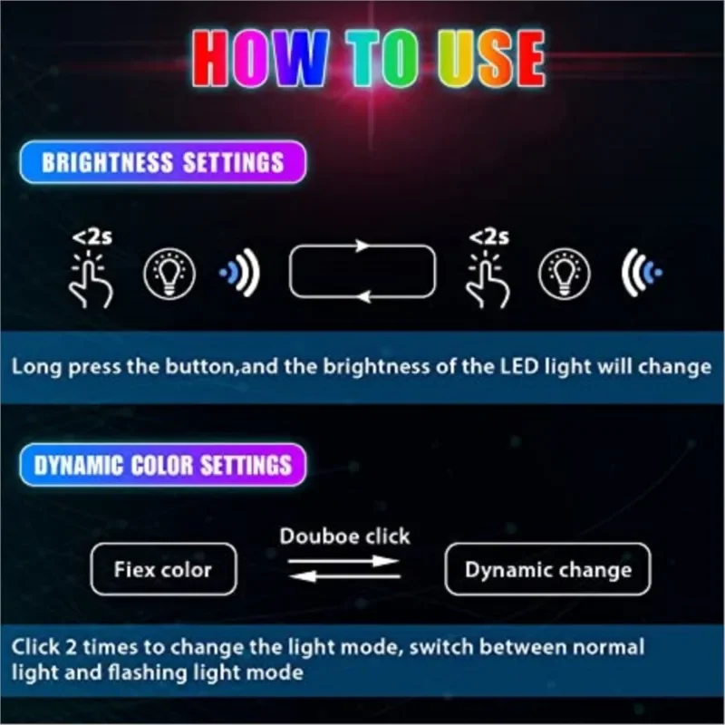 1/2pcs USB Ambient Light LED RGB Ambient Light Mini 8 Color Variable for Car Laptop Keyboard Atmosphere Smart Night