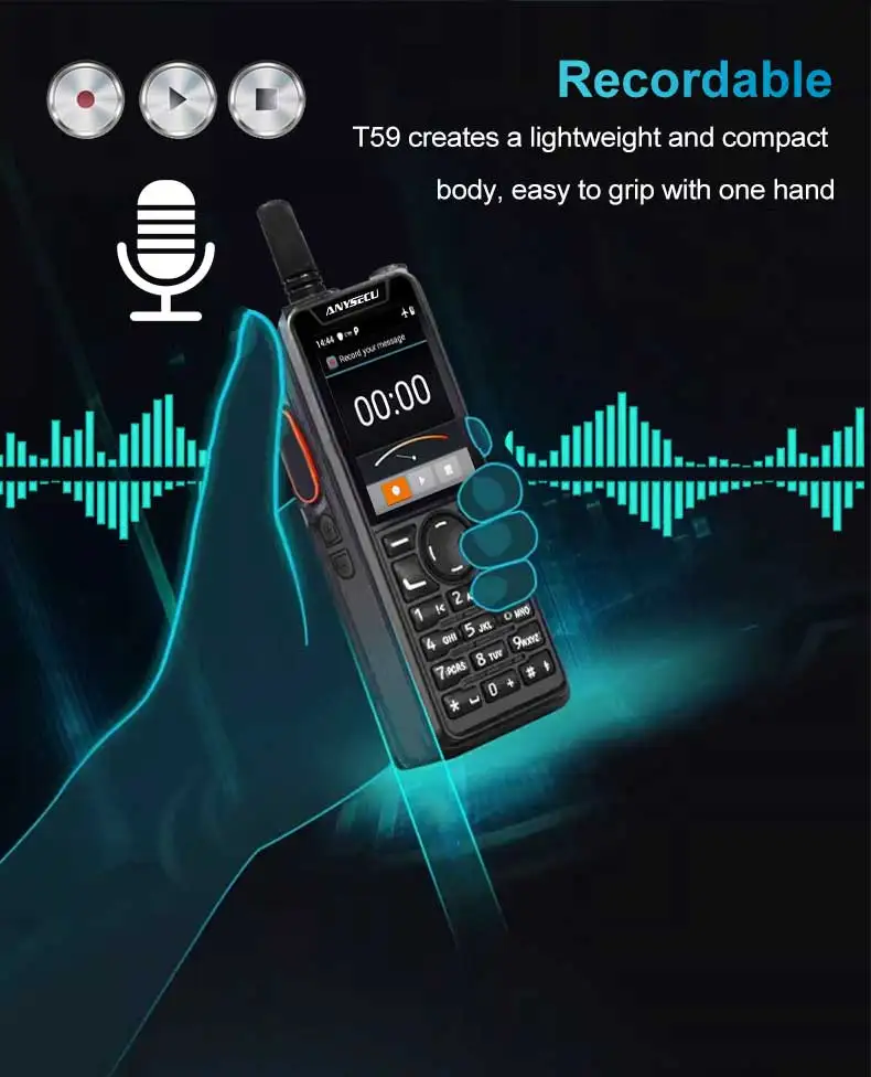 4G Network Radio T59 Android 9.0 WIFI GPS Unlock LTE/WCDMA/GSM Mobile Phone Work