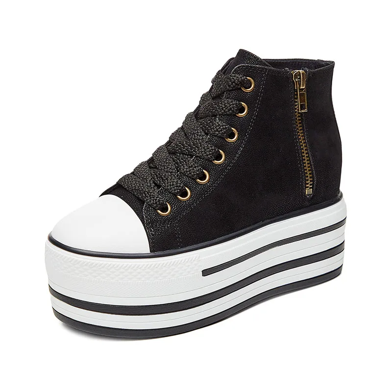 

High Heeled Shoes Ladies Luxury Designer Chunky Platform Sports Shoes Woman Flats Elegant Tennis Female Leather Casual Sneakers