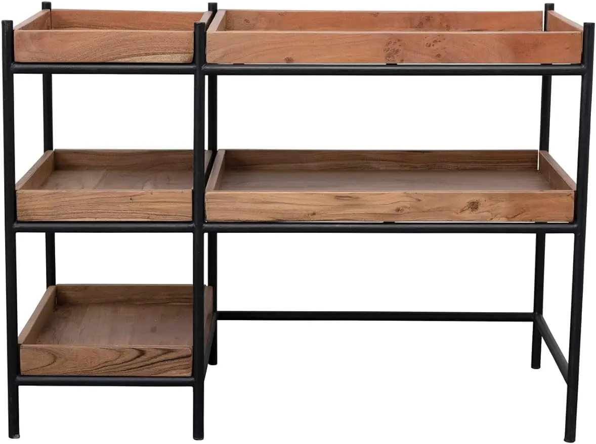 

Creative Co-Op Mango Wood and Metal 5 Removable Shelves Console Table, 43" L x 20" W x 31" H, Multicolor