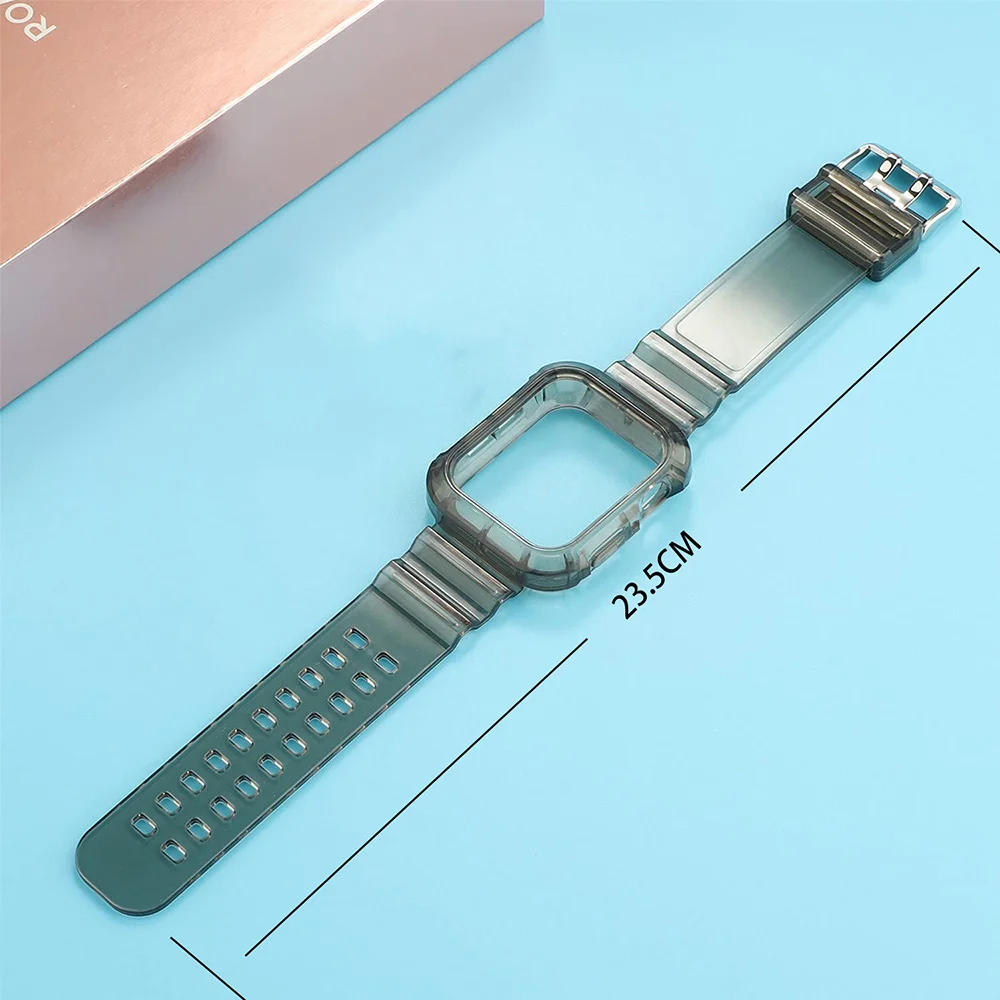 Transparent Apple Watch Band with Protective Case – Soft Clear Strap Accessory