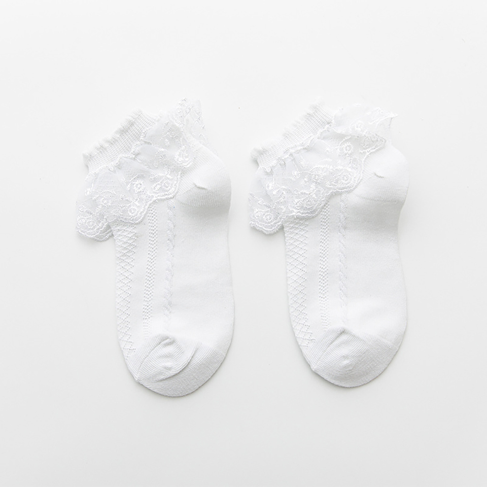 Ballet Children's Lace Socks, Girls' Cotton Socks, Thin Summer Japanese Lace Princess Short Socks, Baby White Dance