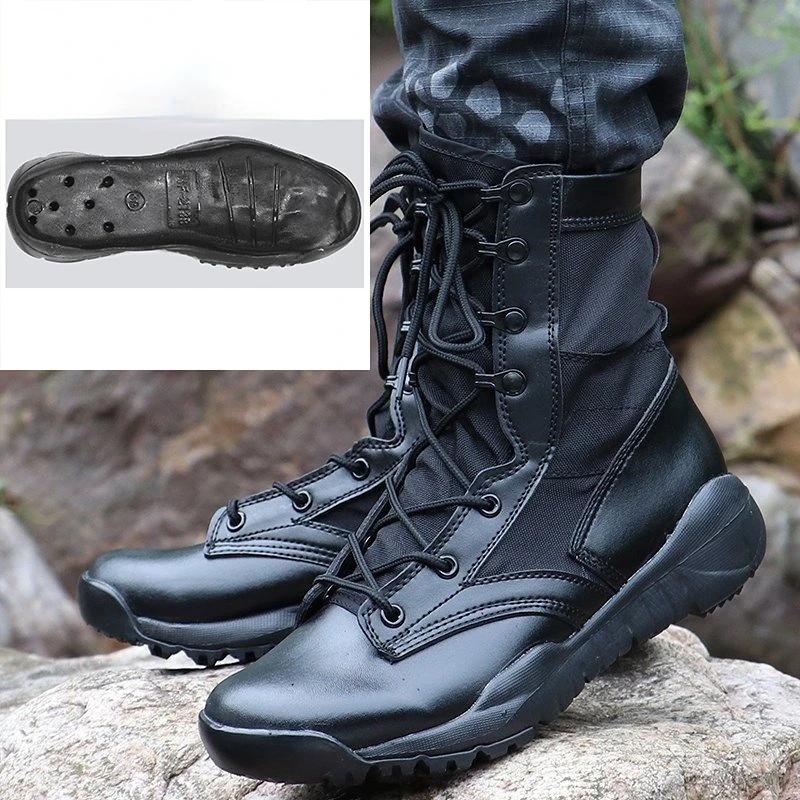 Boots Men Lightweight Military Black Breathable Spring Summer