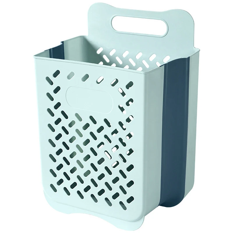 Household Bathroom Laundry Basket Folding Dirty Clothes Storage Wall Hanging Large Portable Punch-Free Put Bucket |
