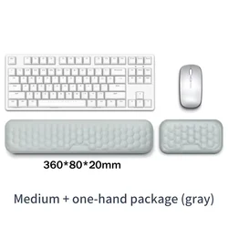 Ergonomic Memory Foam Gaming Desk Wrist Rest Pad (Medium Gray Set)