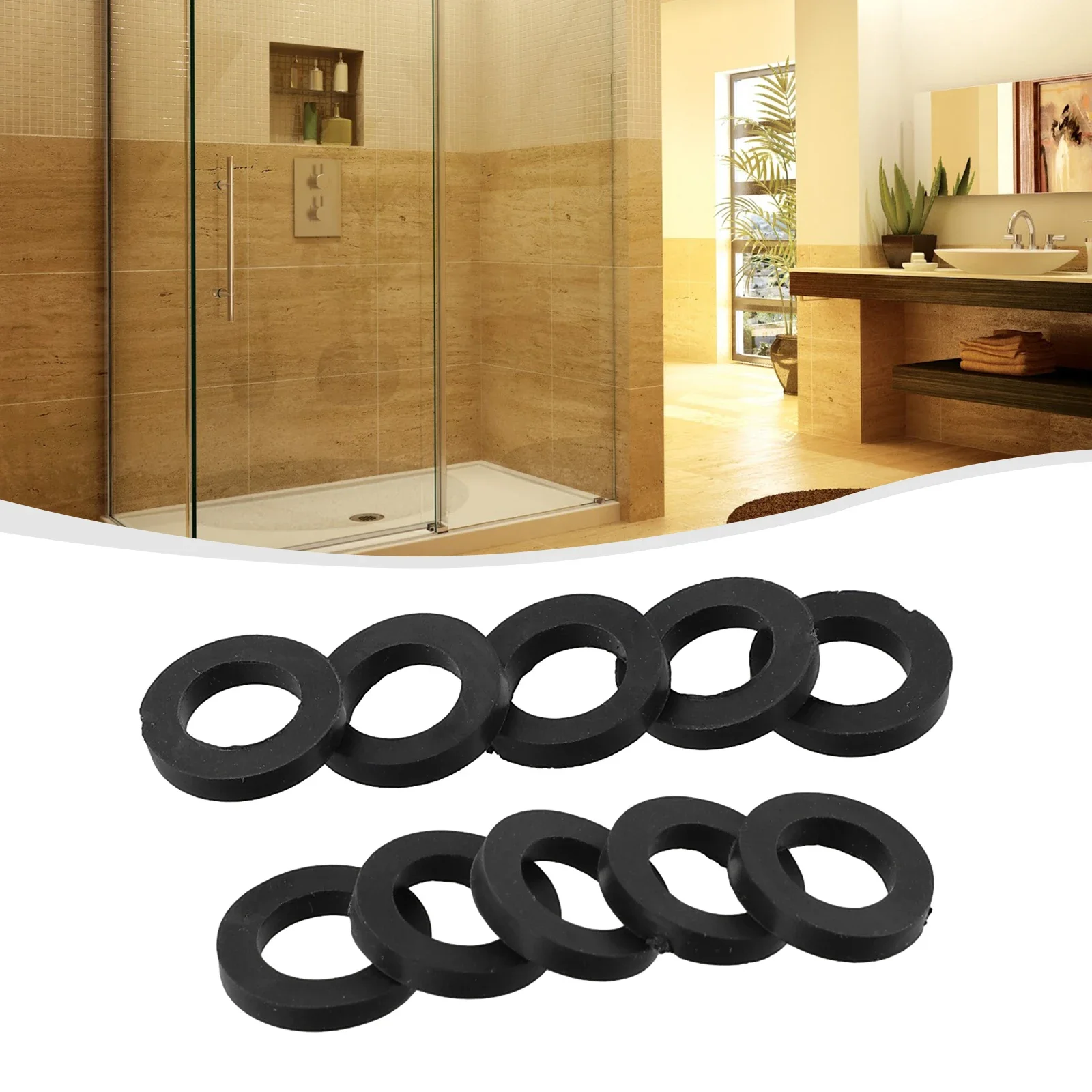 Rubber Washers Seals Shower Hose Washers 1/2 Inch Black Flat Rubber Washers Assortment Kit Tap Sealing Rings Rubber Hose Washer 5