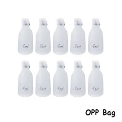 Colorful Acrylic Nail Art Soak Off Cap Clips - 10-Piece Set for Manicure and UV Gel Polish Removal (Clear)