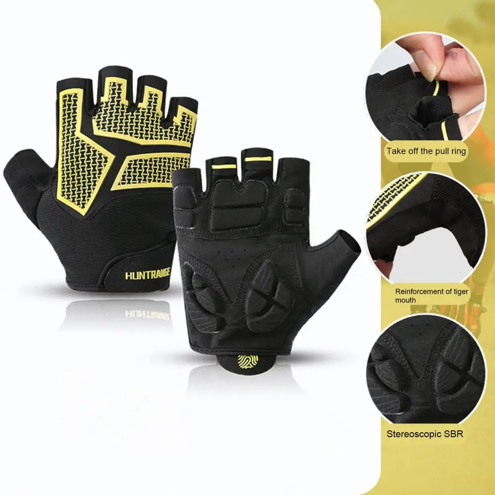 

Перчатки для тяжелой атлетики, Нескользящие перчатки, дышащие амортизирующие перчатки с открытыми пальцами для фитнеса, бодибилдинга и тяжелой атлетики для мужчин