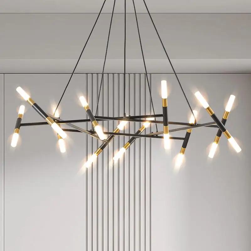 Black Gold Modern Branch Chandelier Pendant Light