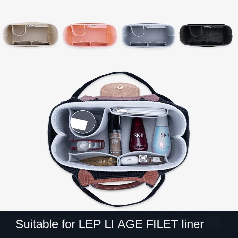 Multifunzione Inserto In Feltro Borsa Organizer Trucco Sacchetti Cosmetici Deposito Interno Per Longchamp Tote Per Le Donne Tote Filetto Pliage