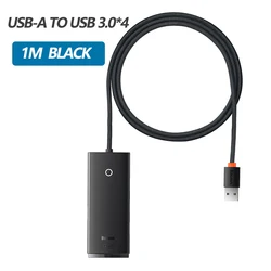 Baseus 4 - in - 1 USB - C to USB 3.0 Hub Splitter Adapter (USB A HUB 1m Black)