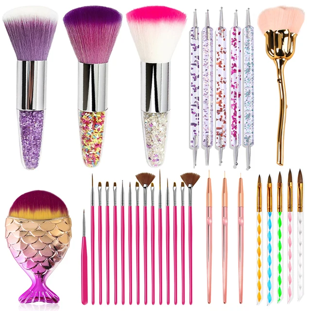 Nail Art Brush Remove Nail Dust Brush Acrylic UV Gel Polish Powder Cleaning Tool Beauty Makeup Brushes Manicure Accessories