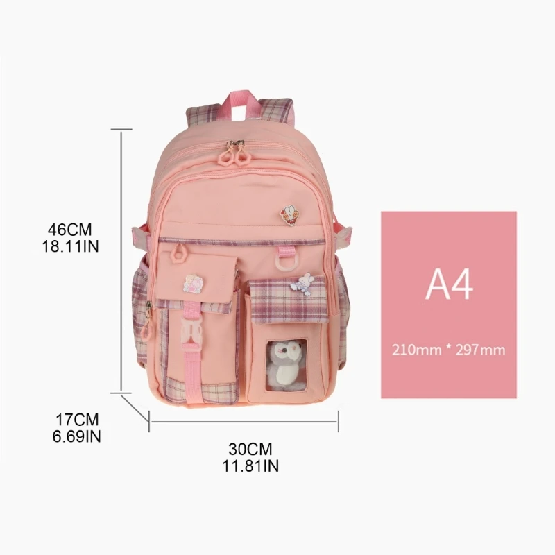 Backpack Nylon School Bag for Teenagers Girls Cartoon Children Rucksack Student Casual Daypack Book Bags