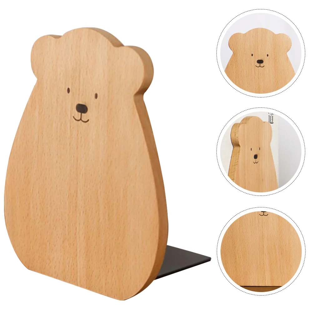 Cartoon Wooden Bookend Book Stop Board Cartoon Wood Board Book Stopper for Student