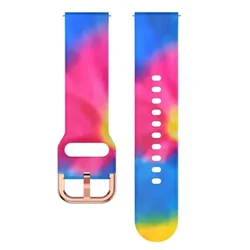 Vibrant Printed Silicone Sport Strap Wristband Accessories for 22mm watchband (20 Tie Dye)