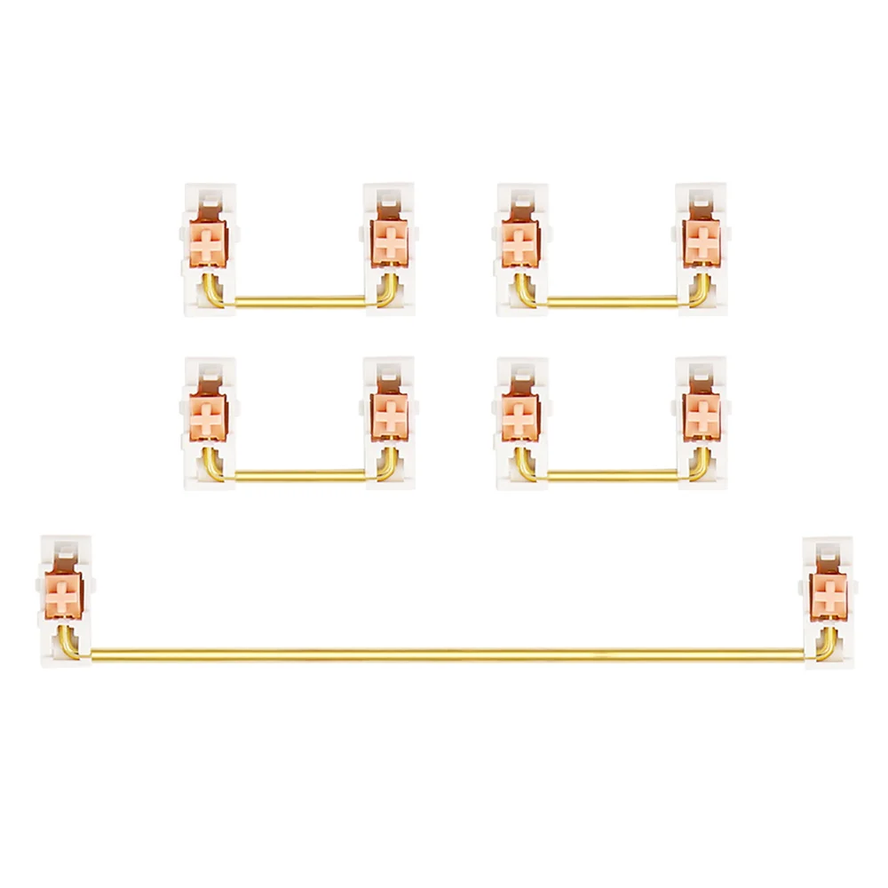

Gold Plated Plate Mounted Stabilizer for Custom Mechanical Keyboard 2U 6.25U (1+4, White Pink)