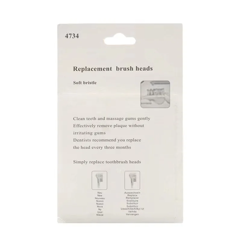 4pcs For Oral-B Cross Action Power 3733 4732 Replacement Electric Toothbrush Heads Clean Tooth Brush Heads Soft Bristle Nozzles 2