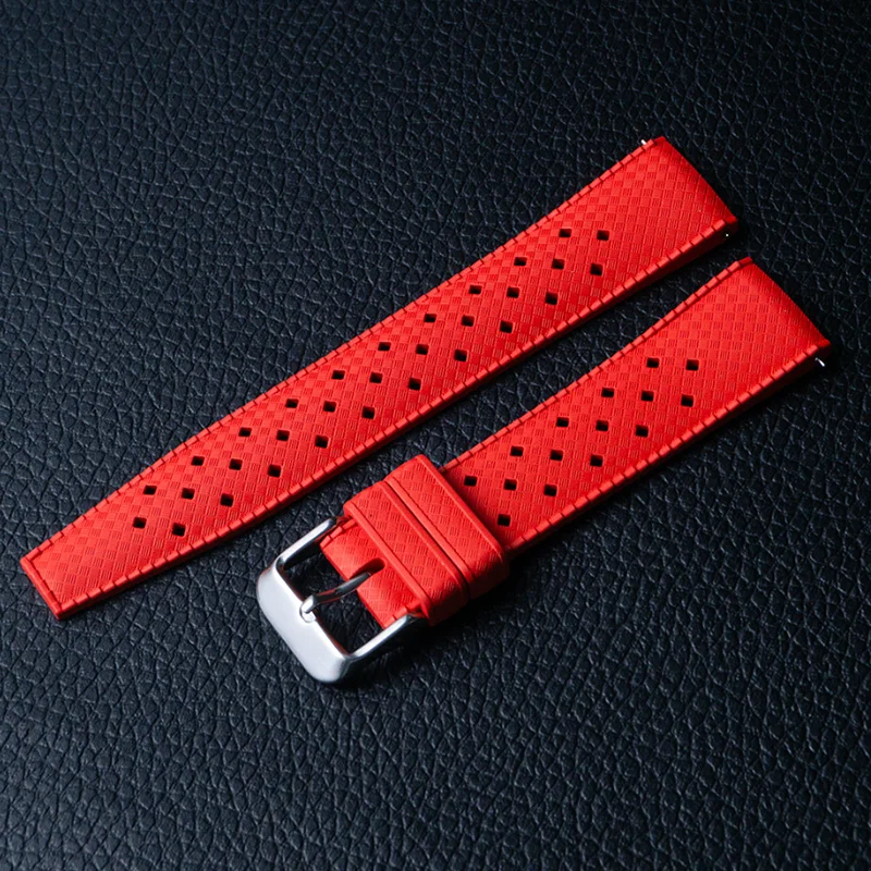 Classic Tropical Style FKM Watch Strap - Premium Replacement Watchband Bracelet Belt