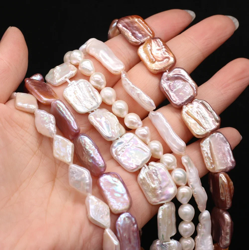 

Natural Freshwater Pearls With Irregular White Beads Fine Shape for DIY Women Elegant Necklace Bracelet Jewelry Making
