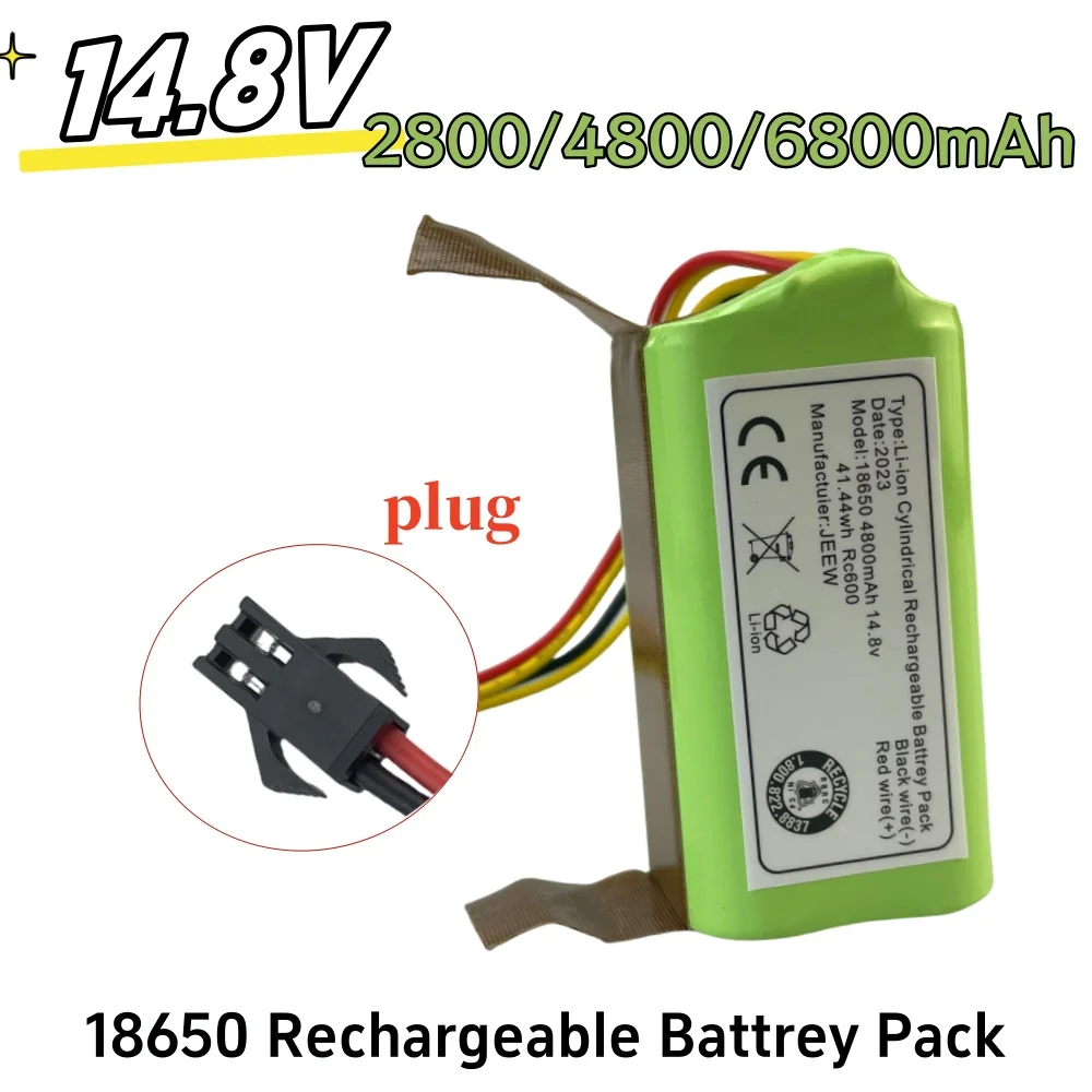 

14.8V 2800/4800/6800mAh Li-ion Battery 4S1P Rechargeable Battery Pack Suitable for Sweeping Robot Replacement Battery
