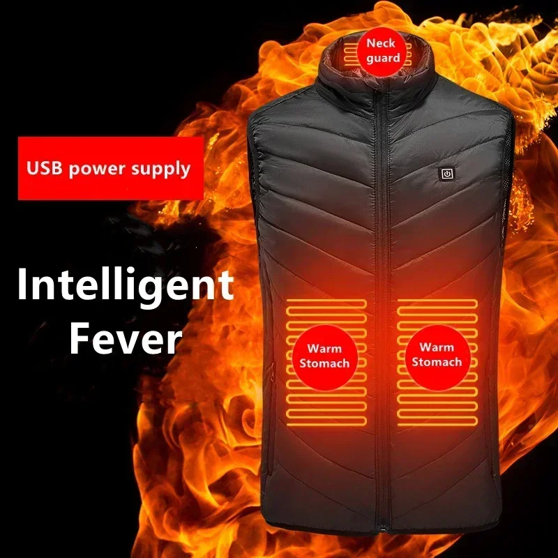 17 Areas Self Heating Vest Four Switch Control Men Heating Jacket USB Electric Heated Clothing Women Thermal Vest Warm Winter 6